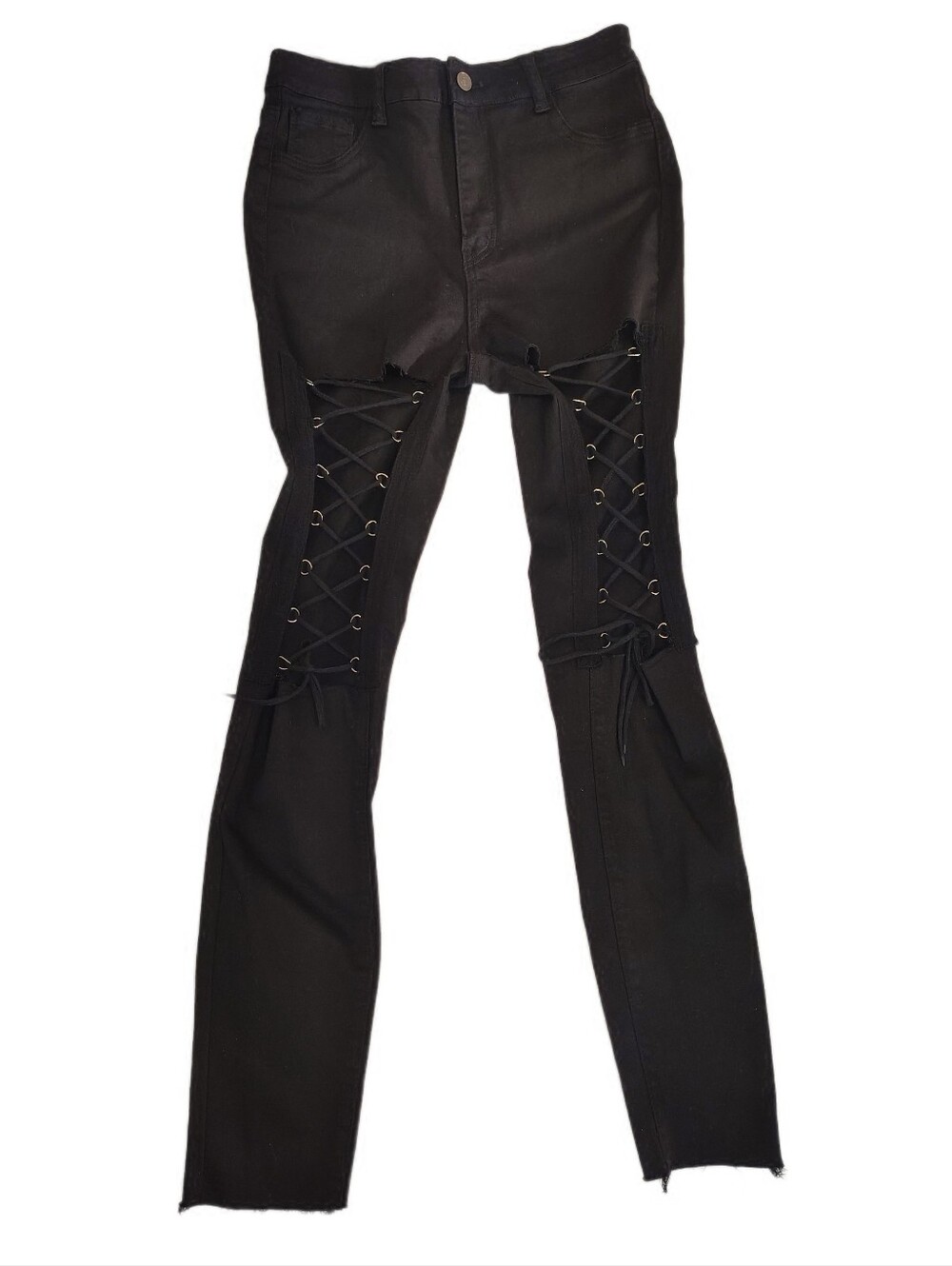 Fashion Nova Black Lace-Up Detail Pants – Size 11